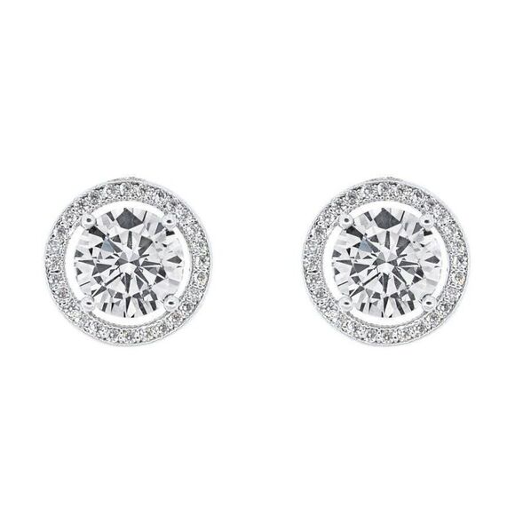 Cate & Chloe Jewelry - New Cate & Chloe Ariel 18k White Gold Plated Halo Stud Crystal Earrings